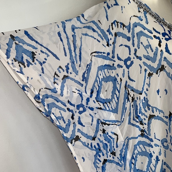 Ikat print beaded coverup size large Nwt - Picture 4 of 10